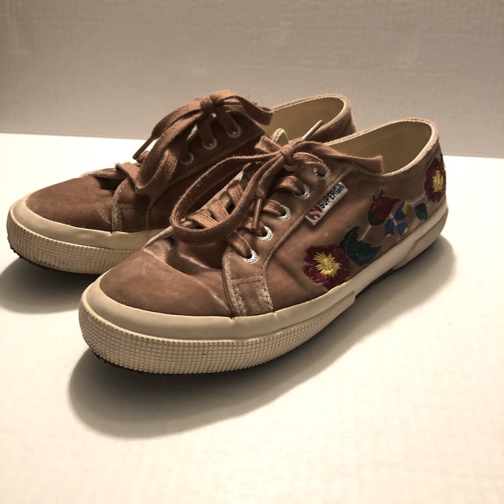 Superga floral print sneakers size 6 1/2